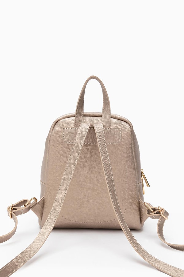 LevidorLevidor Altın Sarısı Fermuarlı Çok İşlevli Sırt Çantası