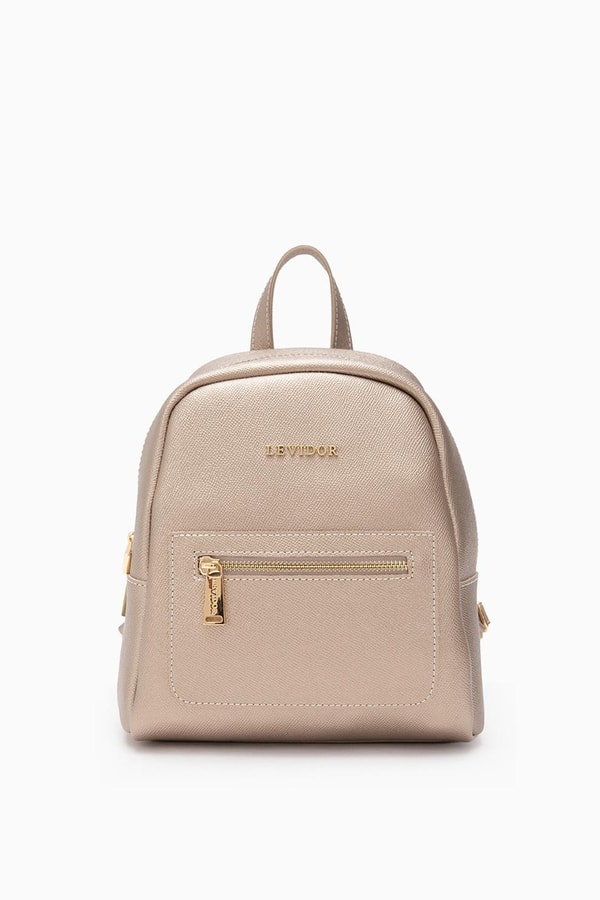 LevidorLevidor Altın Sarısı Fermuarlı Çok İşlevli Sırt Çantası