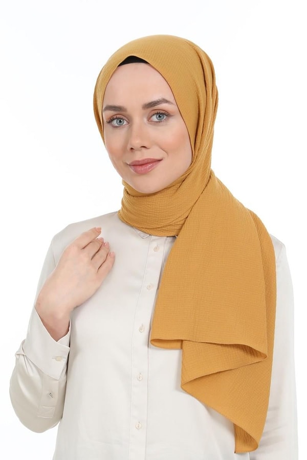 LevidorLevidor Altın Sarısı Naturel Cazz Şal