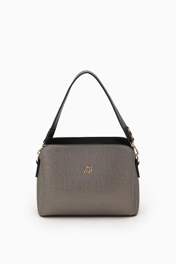 LevidorLevidor Antrasit Basıkılı El Çantası