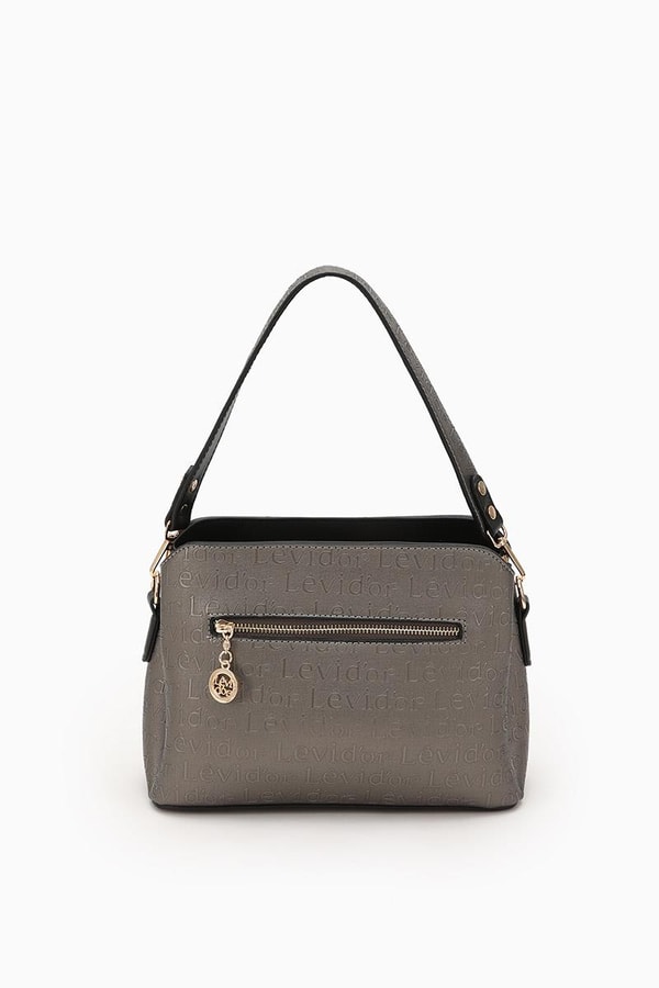 LevidorLevidor Antrasit Basıkılı El Çantası