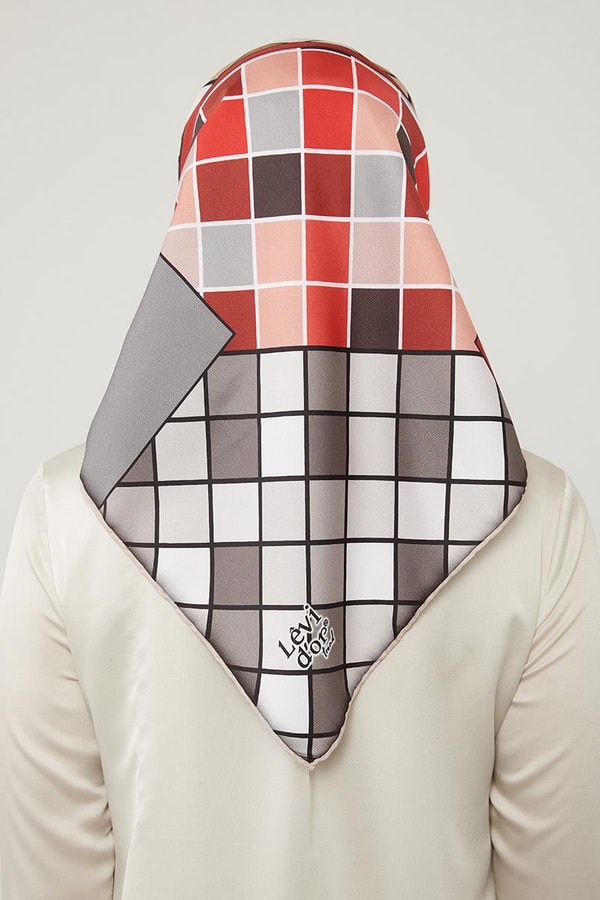 LevidorLevidor Antrasit Dama Desenlli Trend Twill Eşarp