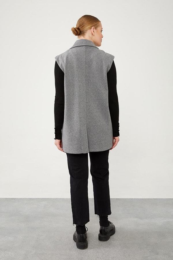 LevidorLevidor Antrasit Düğme Kapamalı Yelek