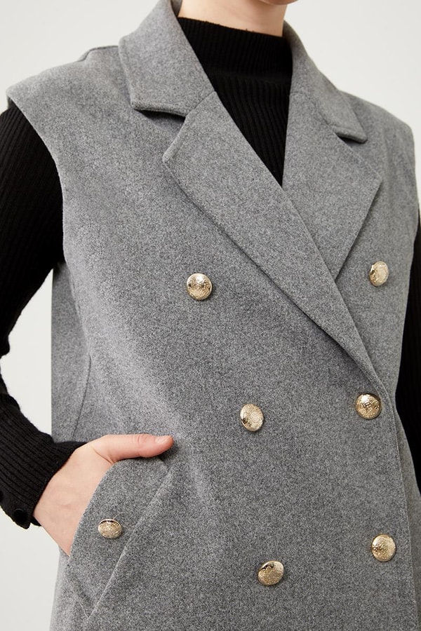 LevidorLevidor Antrasit Düğme Kapamalı Yelek