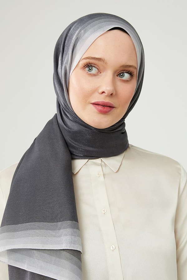 LevidorLevidor Antrasit-Gri Renk Geçişli Kehribar Şal