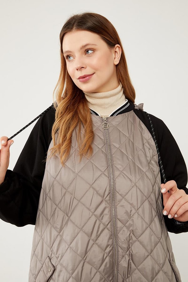 LevidorLevidor Antrasit Kapitone Fermuar Kapamalı Kap