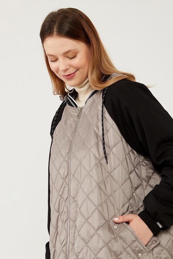 LevidorLevidor Antrasit Kapitone Fermuar Kapamalı Kap