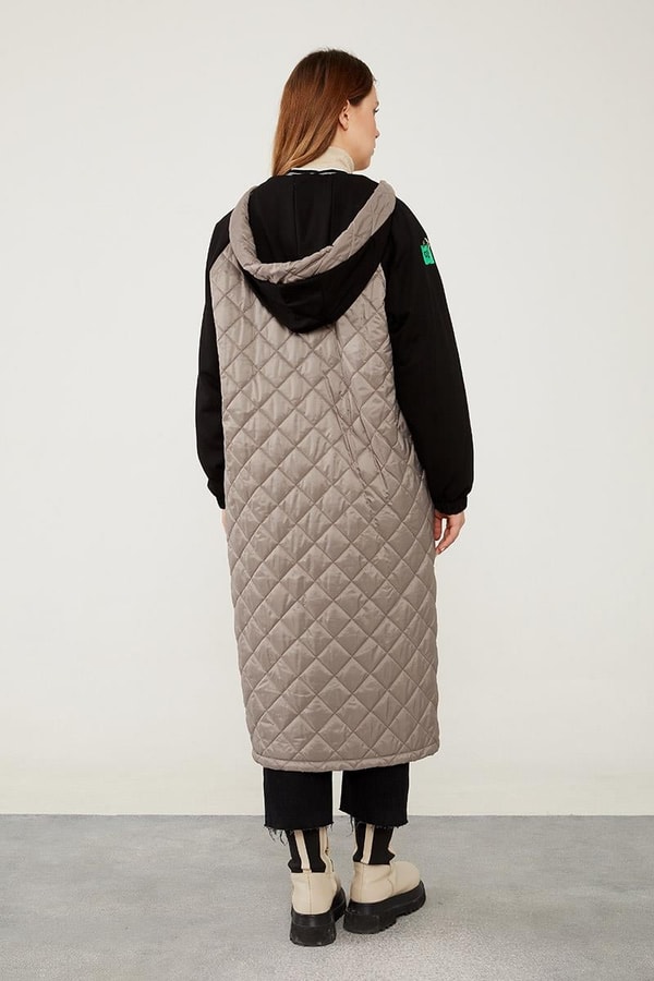 LevidorLevidor Antrasit Kapitone Fermuar Kapamalı Kap