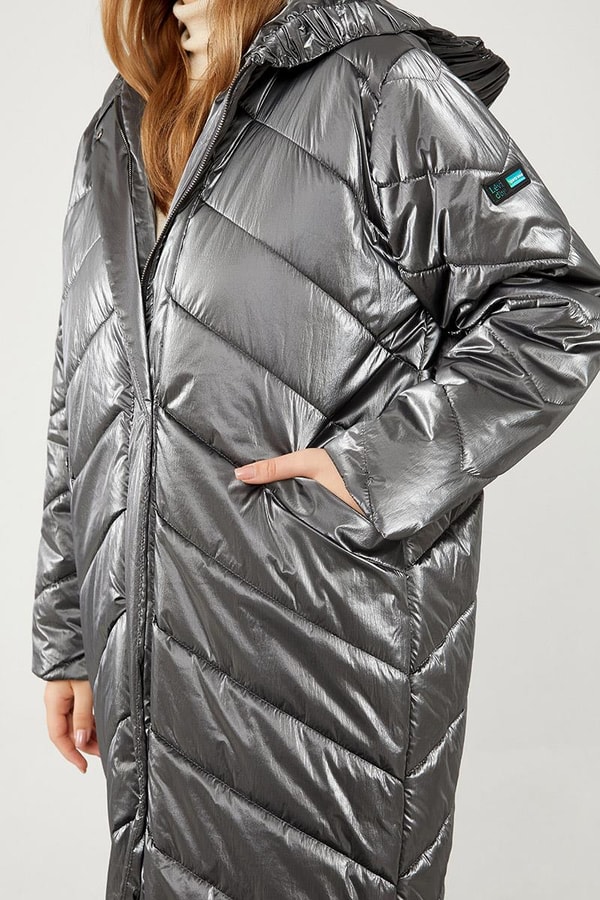 LevidorLevidor Antrasit Kapüşonlu Kapitone Şişme Mont