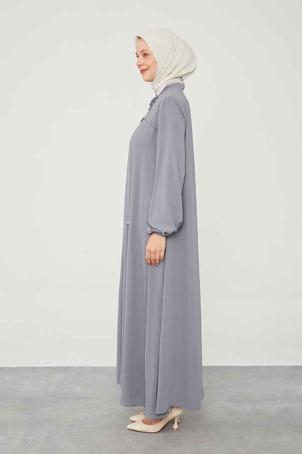 LevidorLevidor Antrasit Kuş Gözü Detaylı Ferace