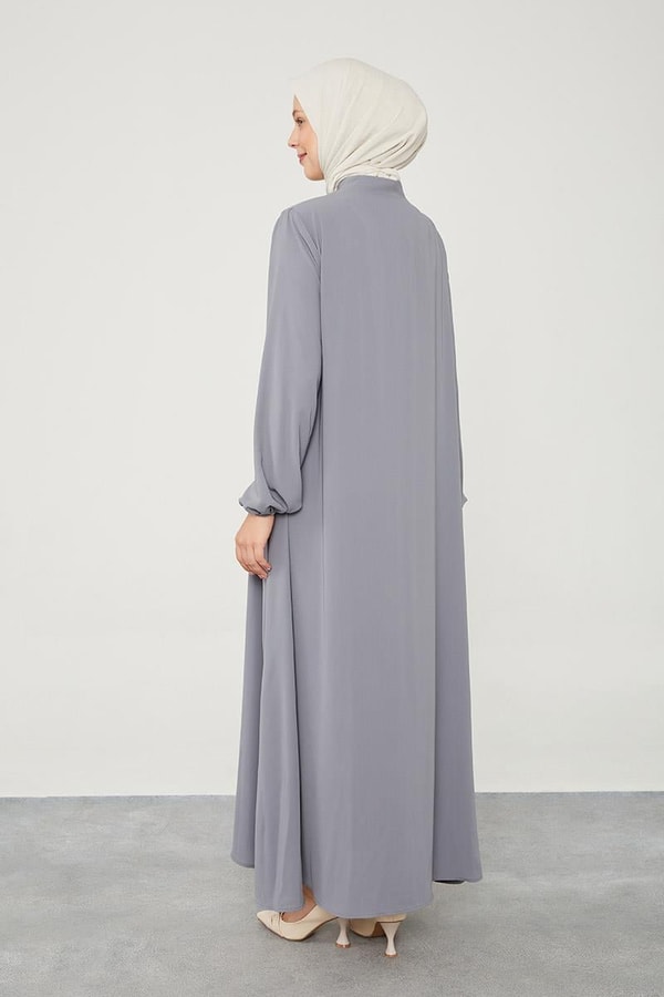 LevidorLevidor Antrasit Kuş Gözü Detaylı Ferace