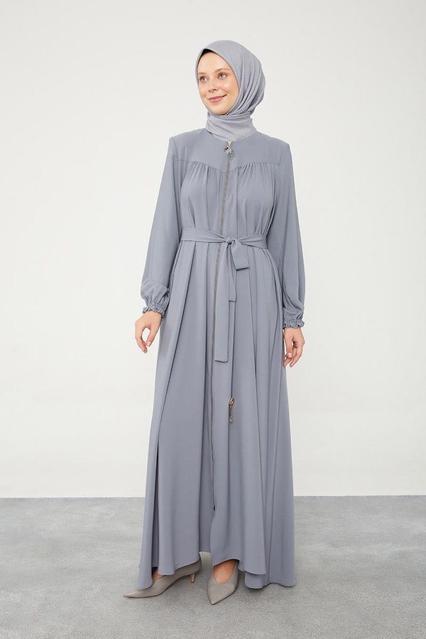 LevidorLevidor Antrasit Yakası Büzgülü Ferace