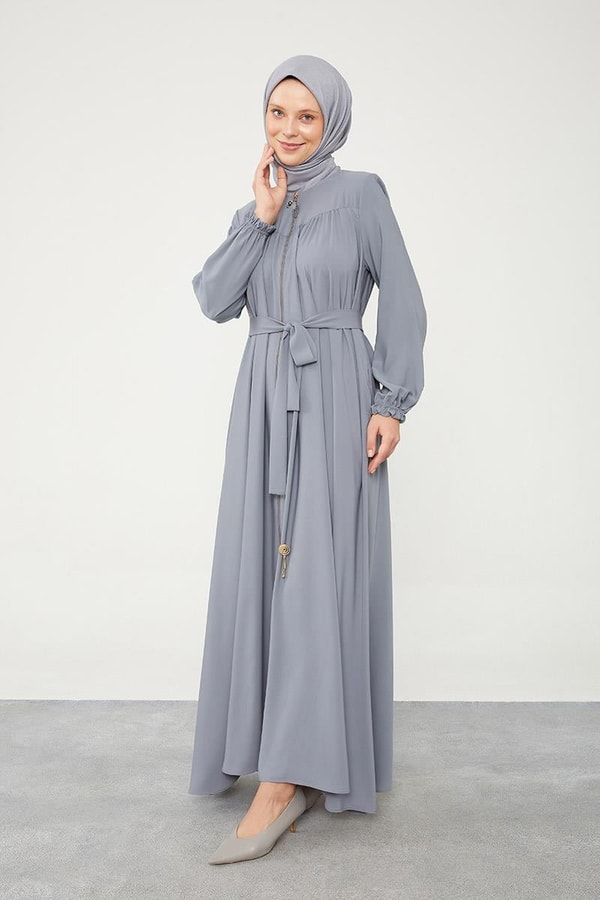 LevidorLevidor Antrasit Yakası Büzgülü Ferace