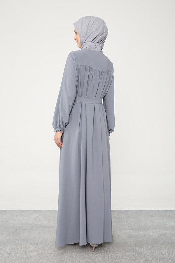 LevidorLevidor Antrasit Yakası Büzgülü Ferace