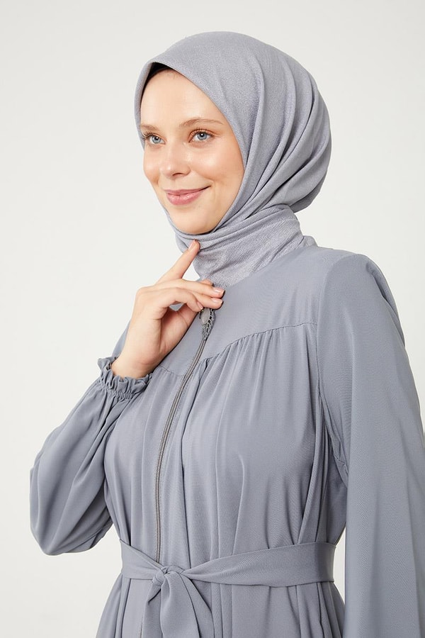 LevidorLevidor Antrasit Yakası Büzgülü Ferace