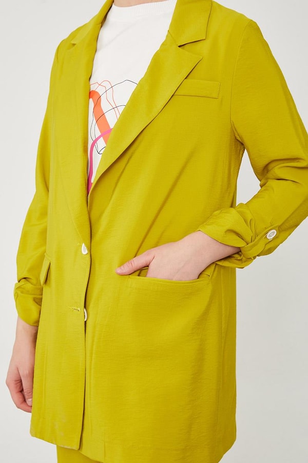 LevidorLevidor Asit Baskılı İçlikli Geniş Paça Pantolonlu Ceket Takım