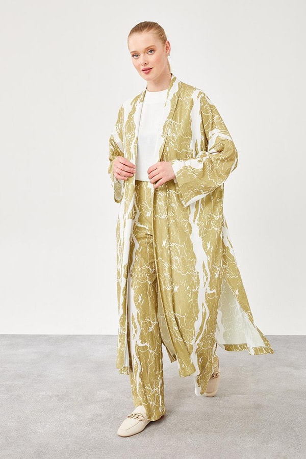 LevidorLevidor Asit Desenli Kimono Takım