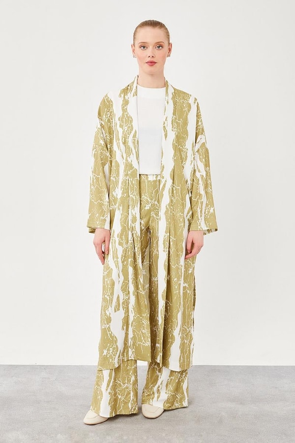 LevidorLevidor Asit Desenli Kimono Takım
