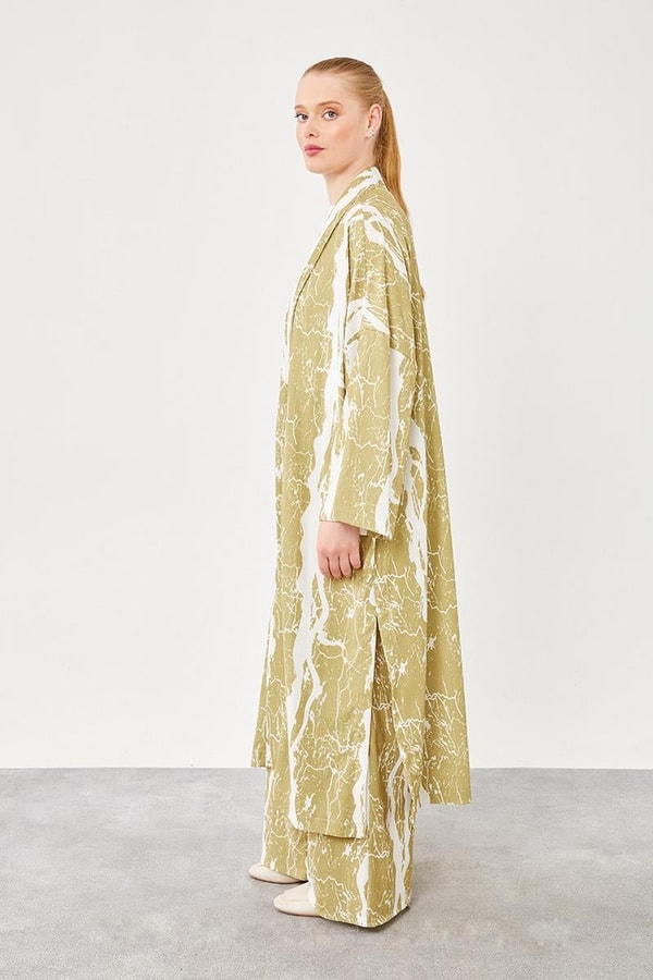 LevidorLevidor Asit Desenli Kimono Takım
