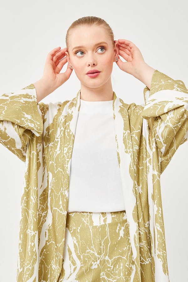 LevidorLevidor Asit Desenli Kimono Takım