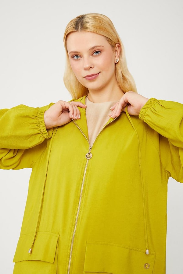 LevidorLevidor Asit Kapüşonlu Tril Kumaş Kap