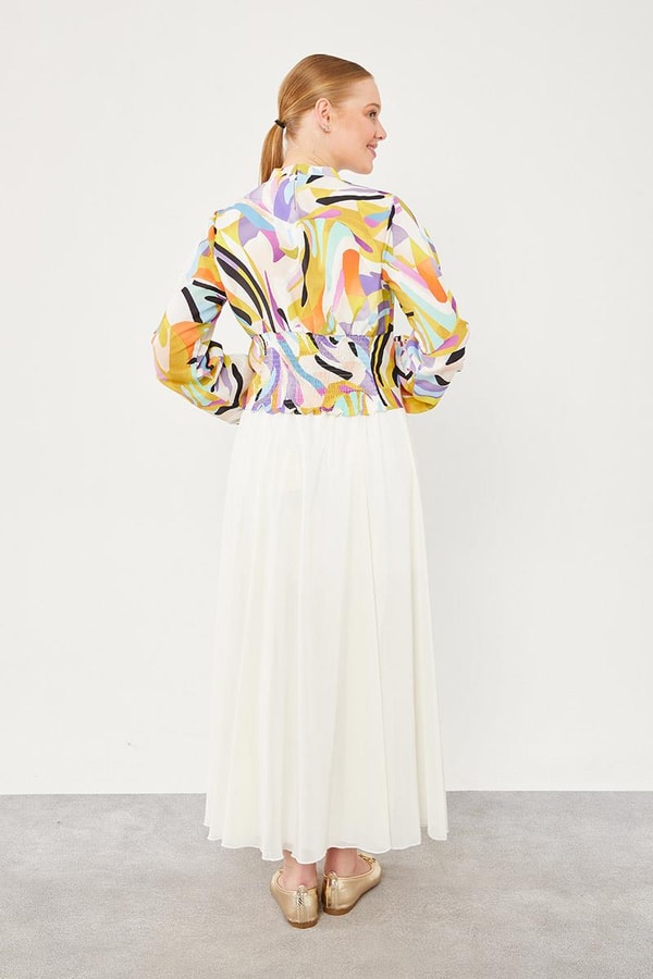 LevidorLevidor Asit Yakası Büzgülü Arkası Gipeli Bluz