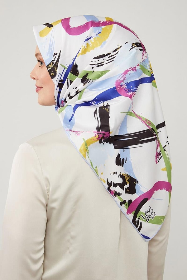 LevidorLevidor Bebe Mavisi Boya Desen Twill Eşarp