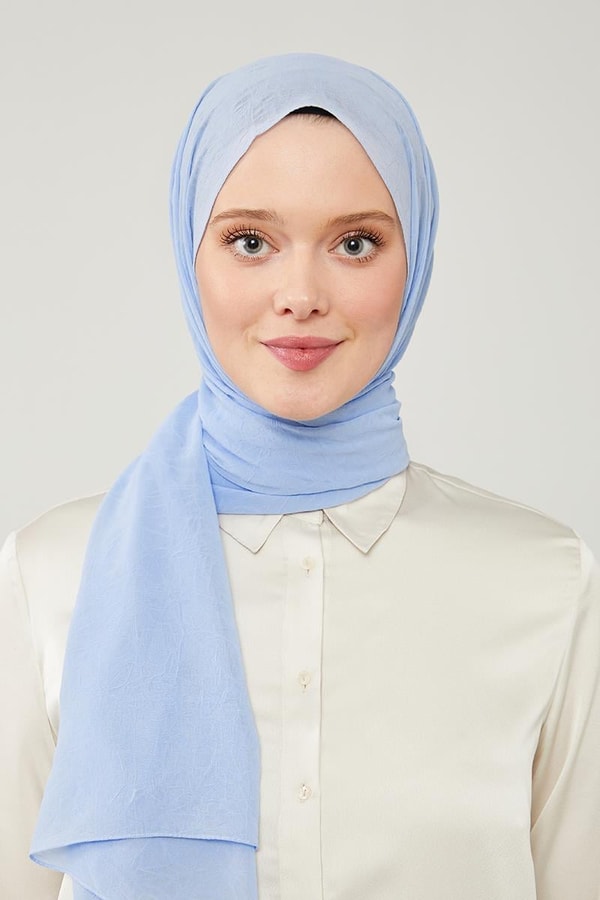 LevidorLevidor Bebe Mavisi Düz Renk Frozen Krep Şal