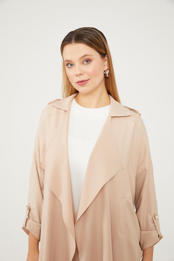 LevidorLevidor Bej Apolet Detaylı Kısa Kap