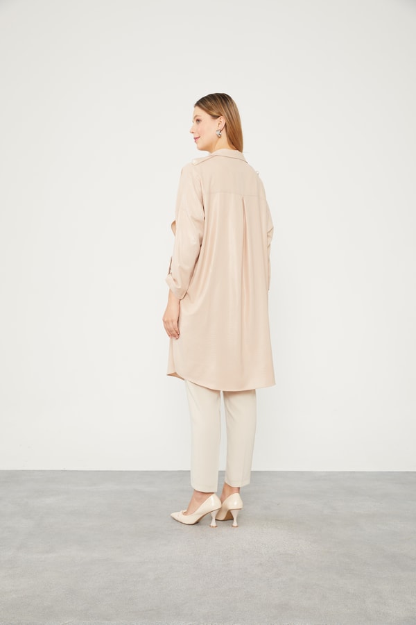 LevidorLevidor Bej Apolet Detaylı Kısa Kap