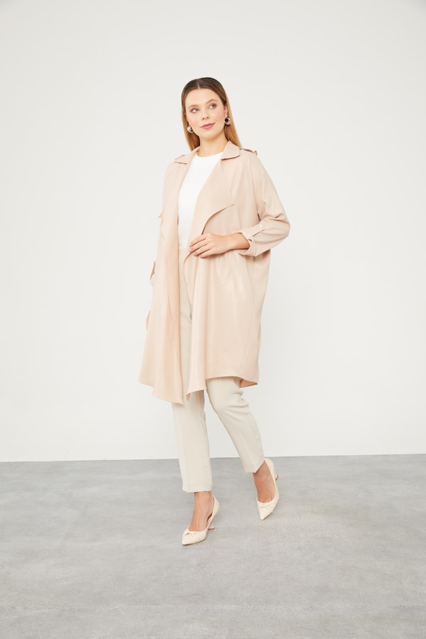 LevidorLevidor Bej Apolet Detaylı Kısa Kap