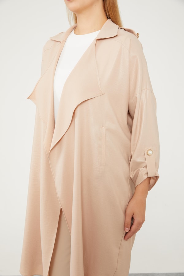 LevidorLevidor Bej Apolet Detaylı Kısa Kap