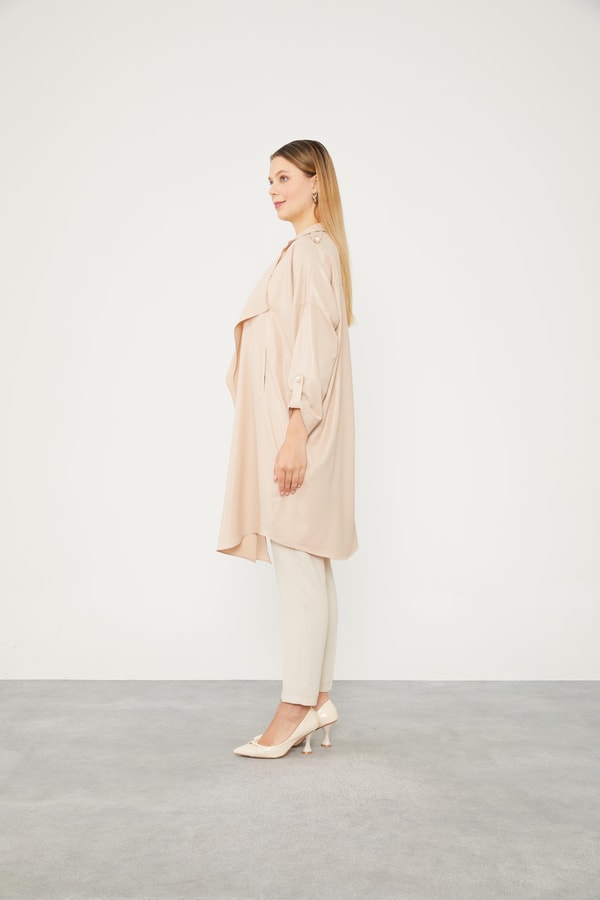 LevidorLevidor Bej Apolet Detaylı Kısa Kap