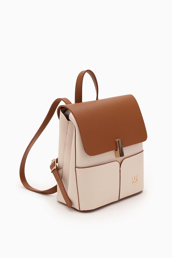 LevidorLevidor Bej Çift Renkli Sırt Çantası