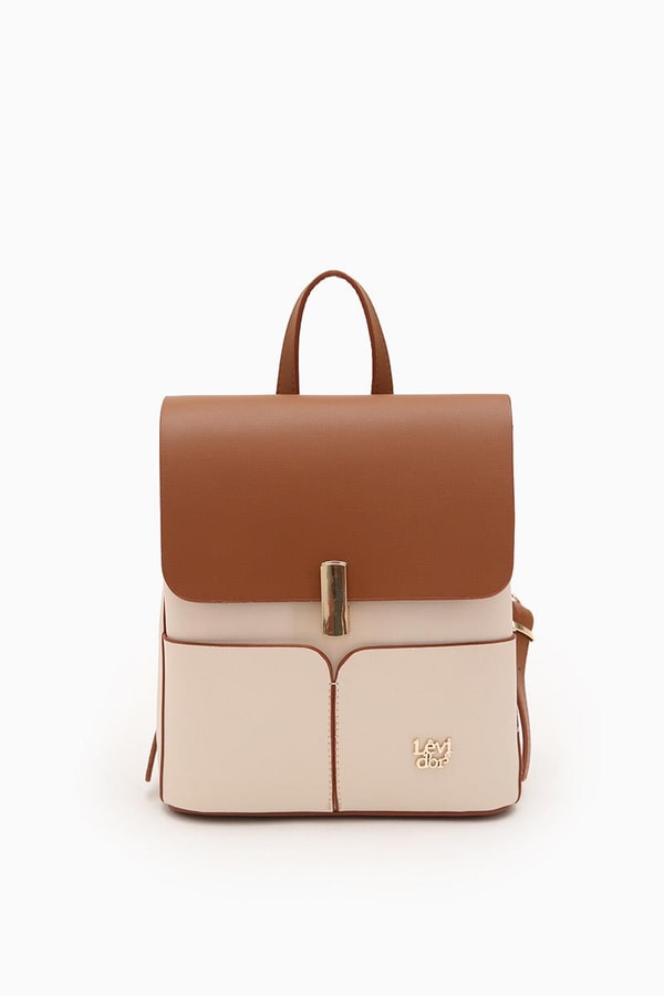 LevidorLevidor Bej Çift Renkli Sırt Çantası