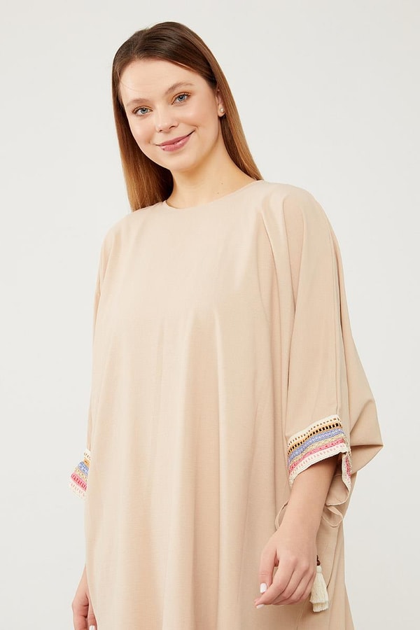 LevidorLevidor Bej Dantel Detaylı Tunik