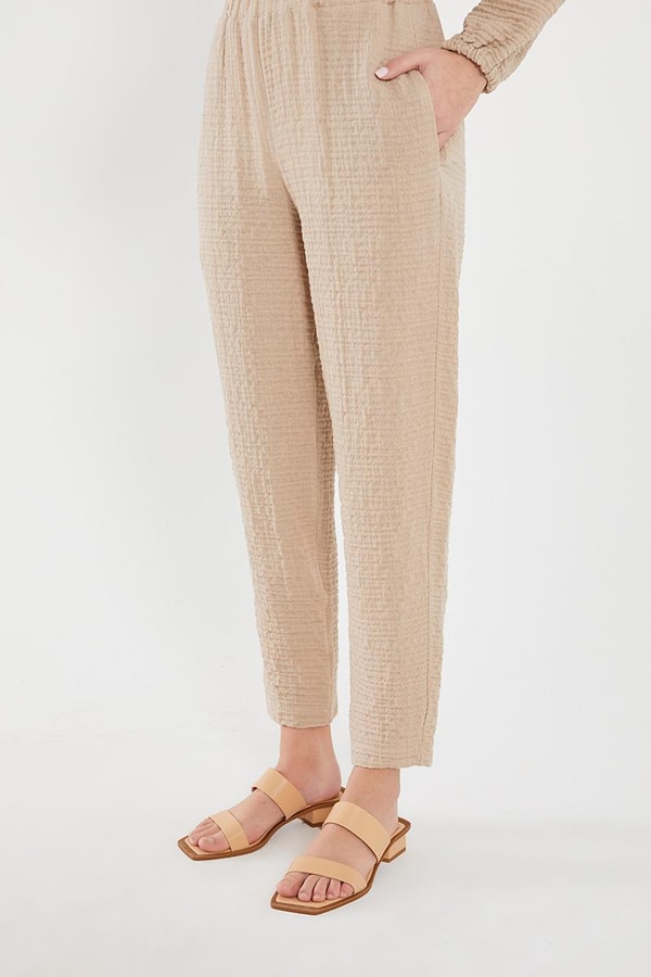 LevidorLevidor Bej Kapşonlu Muslin Spor Takım