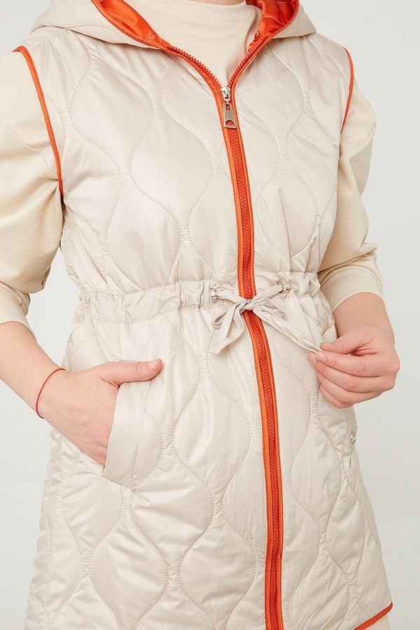 LevidorLevidor Bej Kapüşonlu Şişme Yelek