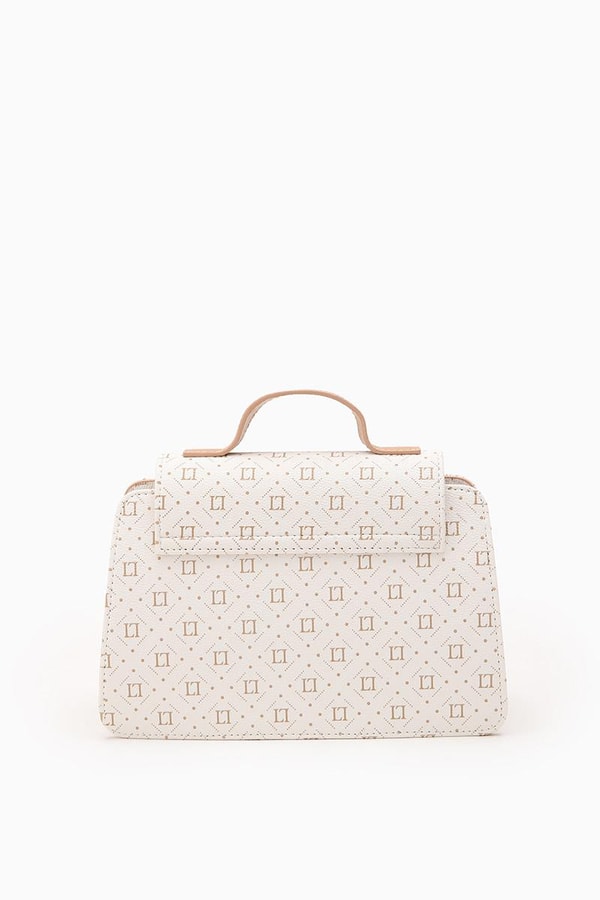 LevidorLevidor Bej Marka Baskılı Omuz Çantası