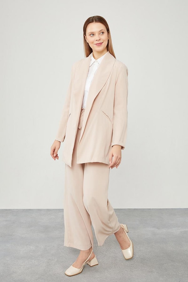 LevidorLevidor Bej Şal Yaka Ceket Takım