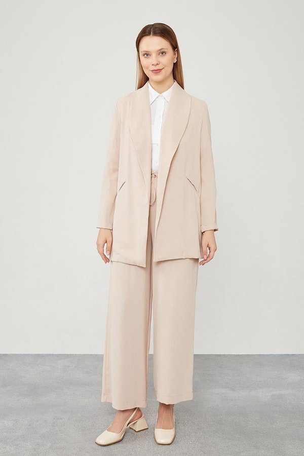 LevidorLevidor Bej Şal Yaka Ceket Takım