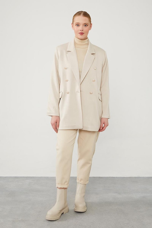 LevidorLevidor Bej Spor Blazer Ceket