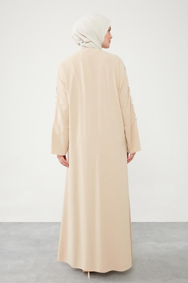 LevidorLevidor Bej Taş İşlemeli Ferace