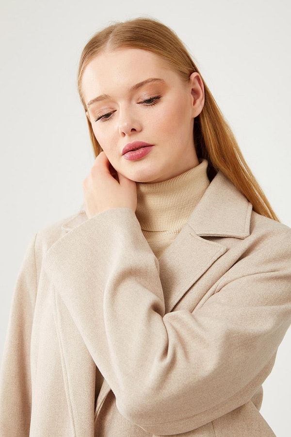 LevidorLevidor Bej Uzun Kaşe Kaban