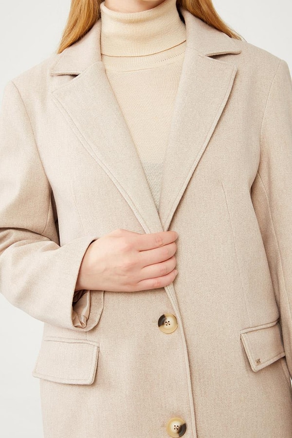 LevidorLevidor Bej Uzun Kaşe Kaban