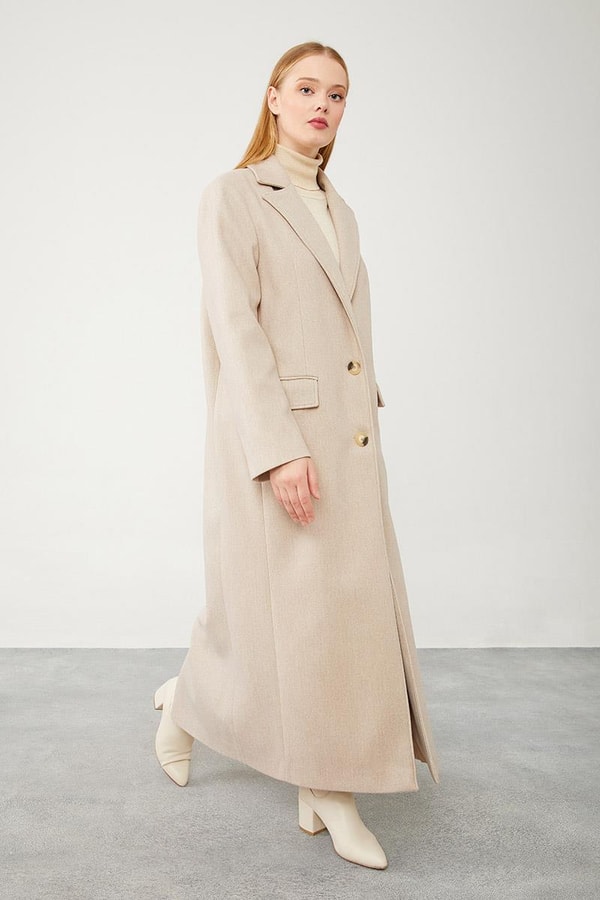 LevidorLevidor Bej Uzun Kaşe Kaban