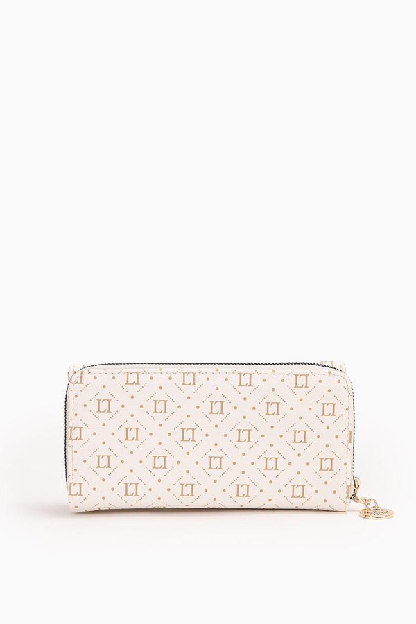 LevidorLevidor Bej Yazı Baskılı Cüzdan