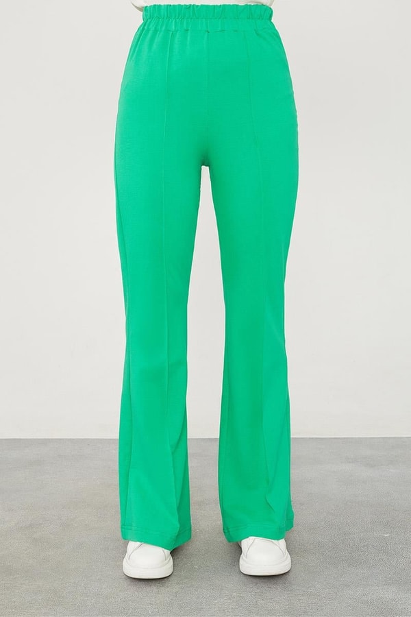 LevidorLevidor Benetton Beli Lastikli Kuşgözü Detaylı Pantolon