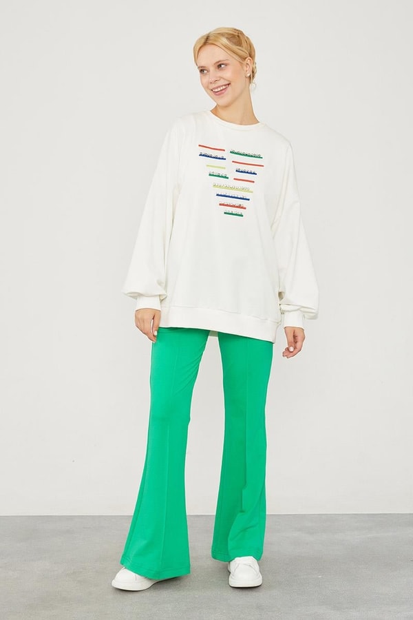 LevidorLevidor Benetton Beli Lastikli Kuşgözü Detaylı Pantolon