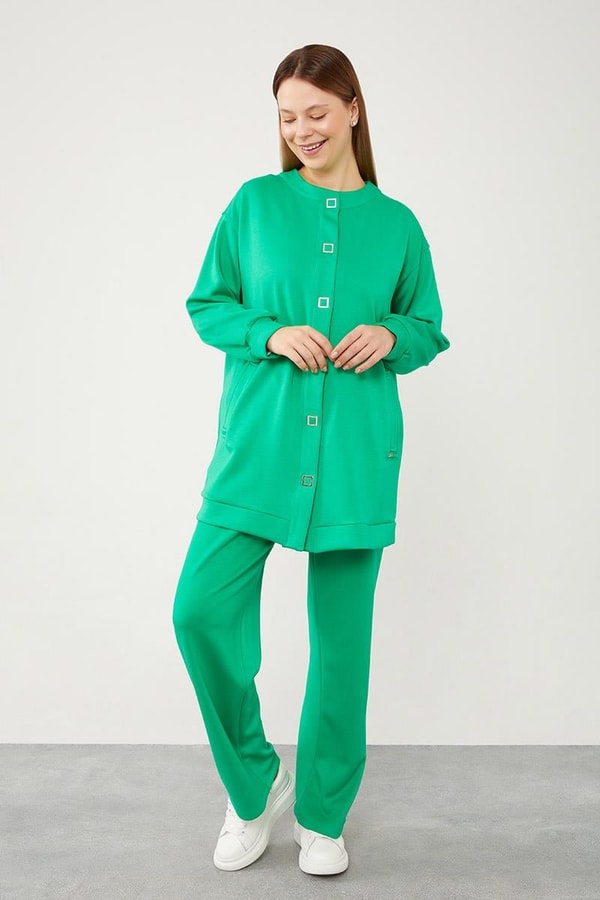 LevidorLevidor Benetton Bisiklet Yaka Cepli Penye Pantolonlu Spor Takım